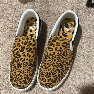 Cheetah print slip on Nike shoes